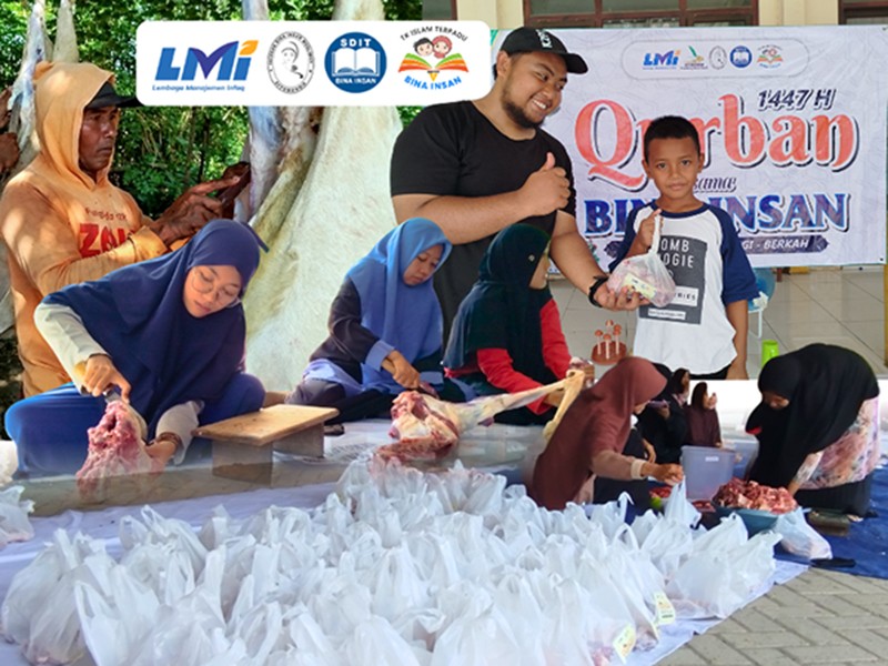 Sinergi YABIMS dan LMI: SDIT & TKIT Bina Insan Sukses Salurkan 360 Paket Qurban